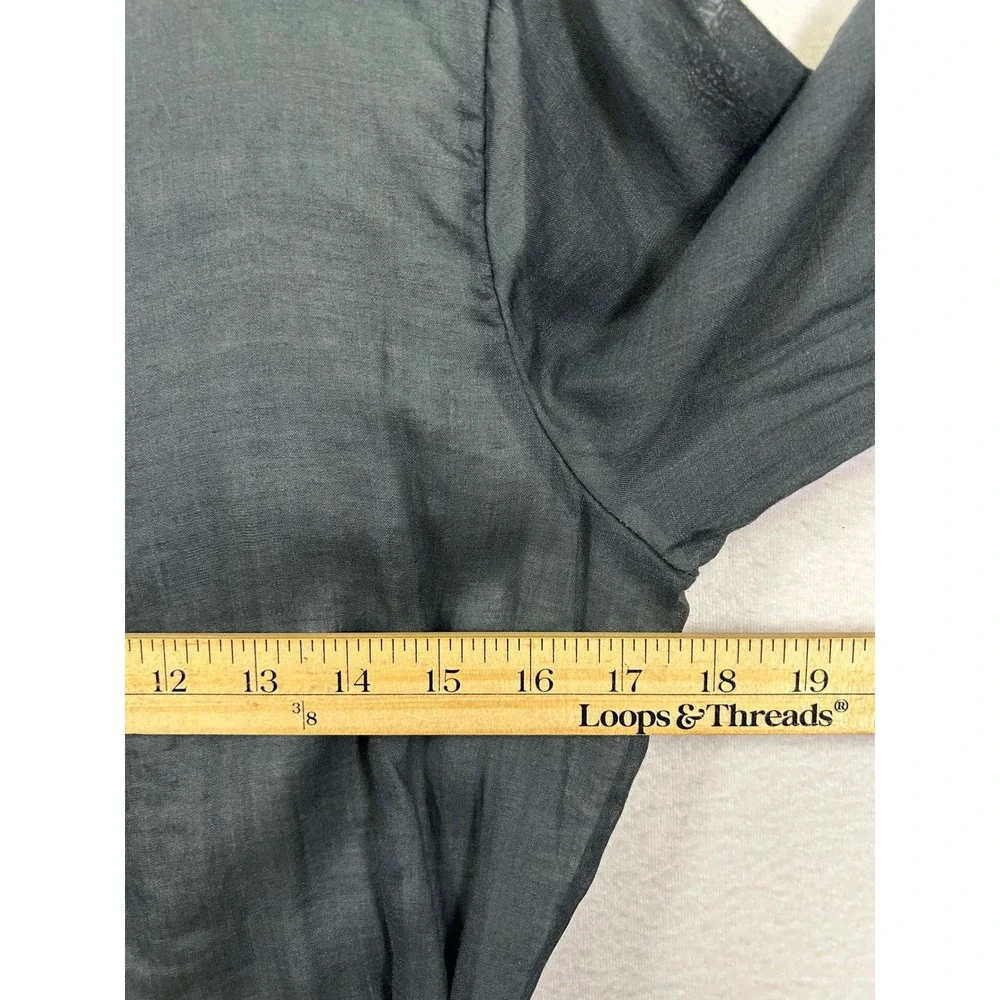 Minimalist‎ Banana Republic Womens 10 Petite Dark Gray Ramie Utility Romper
